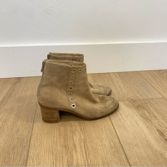 Rag & Bone Willow Boot Grommets Sand Tan Suede Womens 9.5 - Picture 2 of 8
